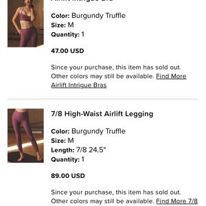 ALO Yoga Deep Burgundy Activewear Set